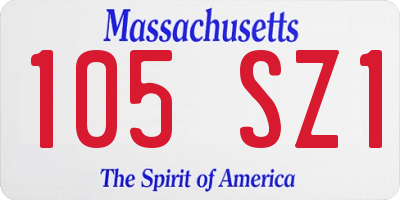 MA license plate 105SZ1