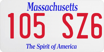 MA license plate 105SZ6