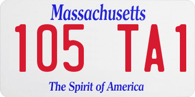 MA license plate 105TA1