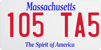 MA license plate 105TA5