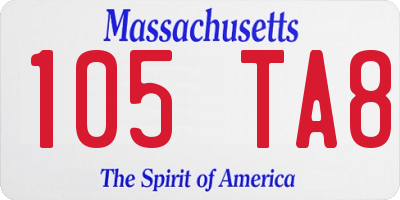 MA license plate 105TA8