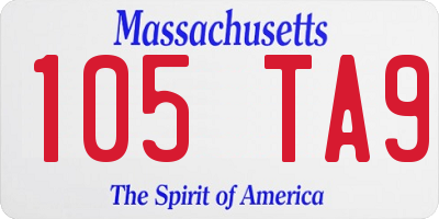 MA license plate 105TA9