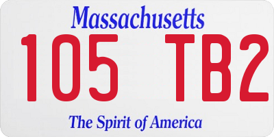 MA license plate 105TB2