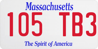 MA license plate 105TB3