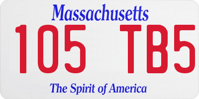 MA license plate 105TB5