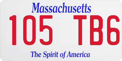 MA license plate 105TB6