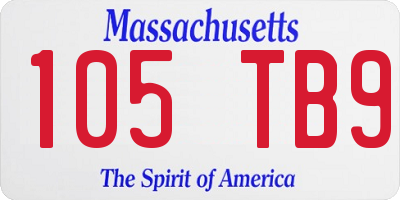 MA license plate 105TB9