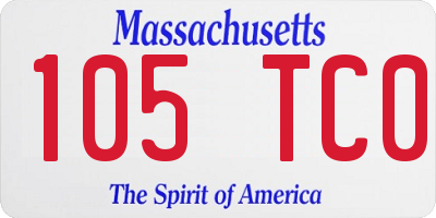 MA license plate 105TC0