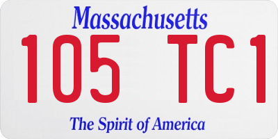 MA license plate 105TC1