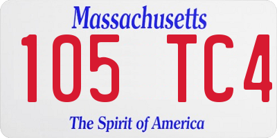 MA license plate 105TC4