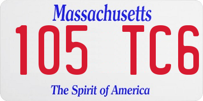 MA license plate 105TC6