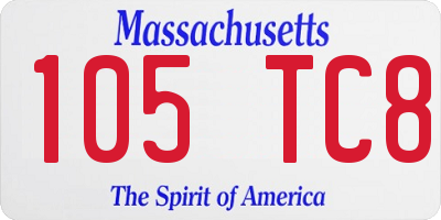 MA license plate 105TC8