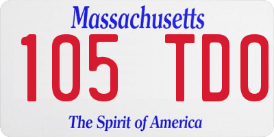 MA license plate 105TD0