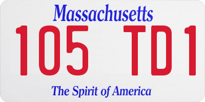 MA license plate 105TD1