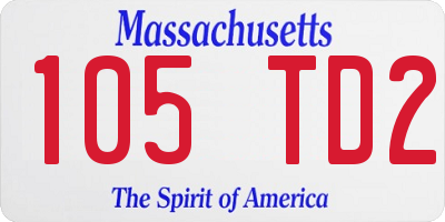 MA license plate 105TD2