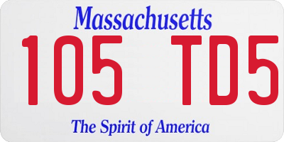 MA license plate 105TD5