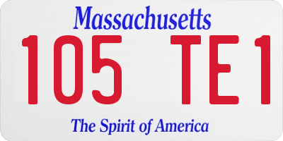 MA license plate 105TE1