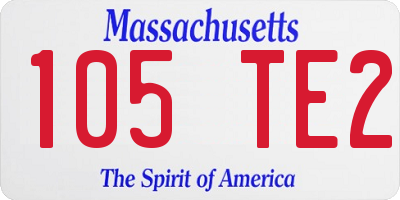 MA license plate 105TE2