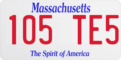 MA license plate 105TE5