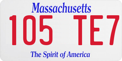MA license plate 105TE7
