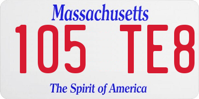 MA license plate 105TE8