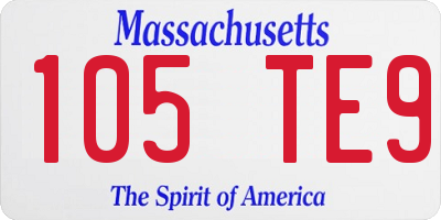 MA license plate 105TE9