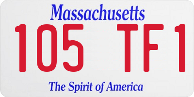 MA license plate 105TF1