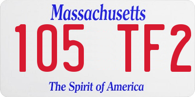 MA license plate 105TF2