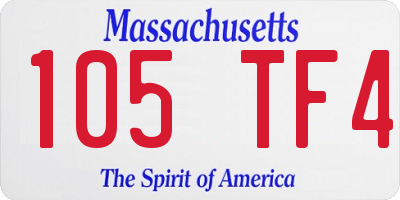 MA license plate 105TF4