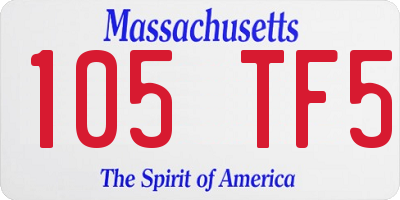 MA license plate 105TF5