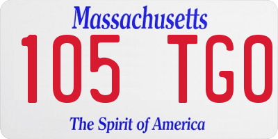 MA license plate 105TG0