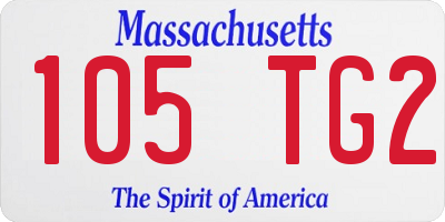 MA license plate 105TG2
