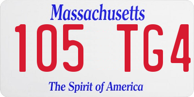 MA license plate 105TG4