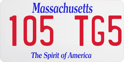 MA license plate 105TG5