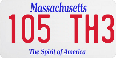 MA license plate 105TH3