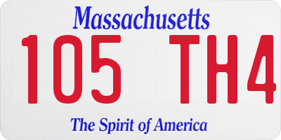 MA license plate 105TH4