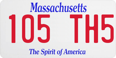 MA license plate 105TH5