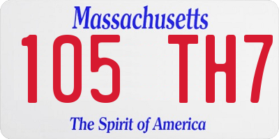 MA license plate 105TH7