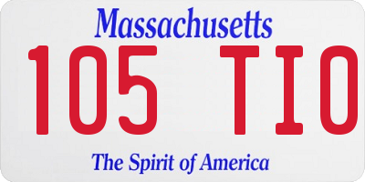 MA license plate 105TI0