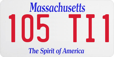 MA license plate 105TI1