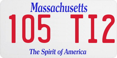 MA license plate 105TI2