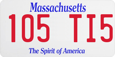 MA license plate 105TI5