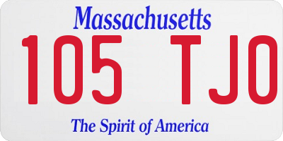 MA license plate 105TJ0