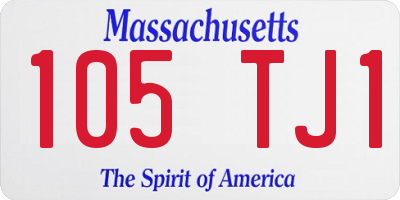 MA license plate 105TJ1