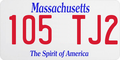 MA license plate 105TJ2