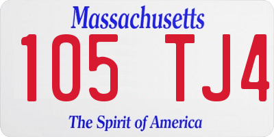 MA license plate 105TJ4