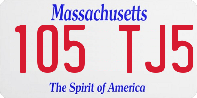 MA license plate 105TJ5
