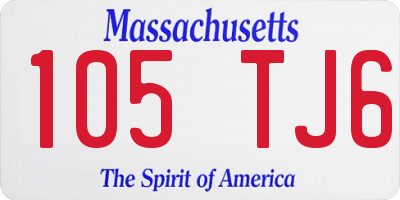 MA license plate 105TJ6