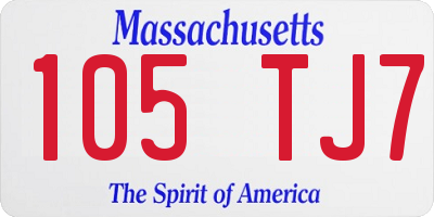 MA license plate 105TJ7