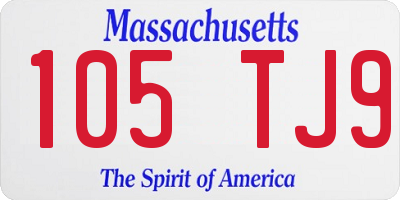 MA license plate 105TJ9